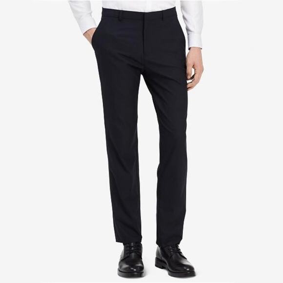 NWT Calvin Klein Black Dress Suit Pants 34W 32L 34x32 34 x 32 Slim Fit New - Picture 1 of 7